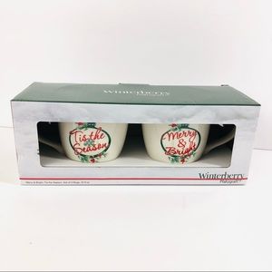 Pfaltzgraff Christmas Winterberry Mug Giftset Tis the Season Merry & Bright New